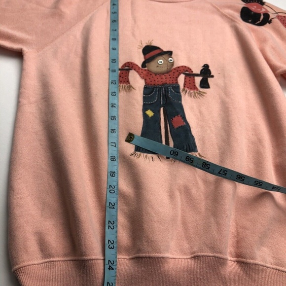 Vintage 80s Halloween Fall Scarecrow 1980s Sweatshirt Size S/M Hanes Made In USA - Picture 8 of 9